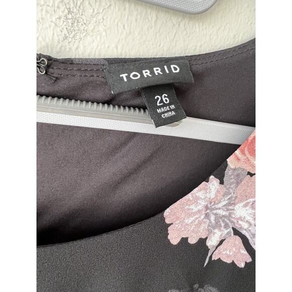 Torrid Dress Womens Plus Size 26 Black Floral Event Flowy Maxi Cottagecore Party - Picture 3 of 16